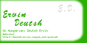ervin deutsh business card